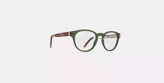 Percey Eyeglasses in Seaweed Crystal with Amber Tortoise 3D model