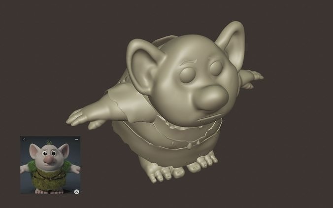 Cute Smiling Troll Figurine 3D print model