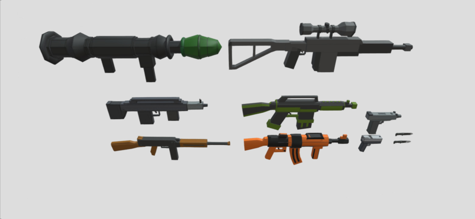 Low poly 3d guns 3d model Low-poly 3D model_11