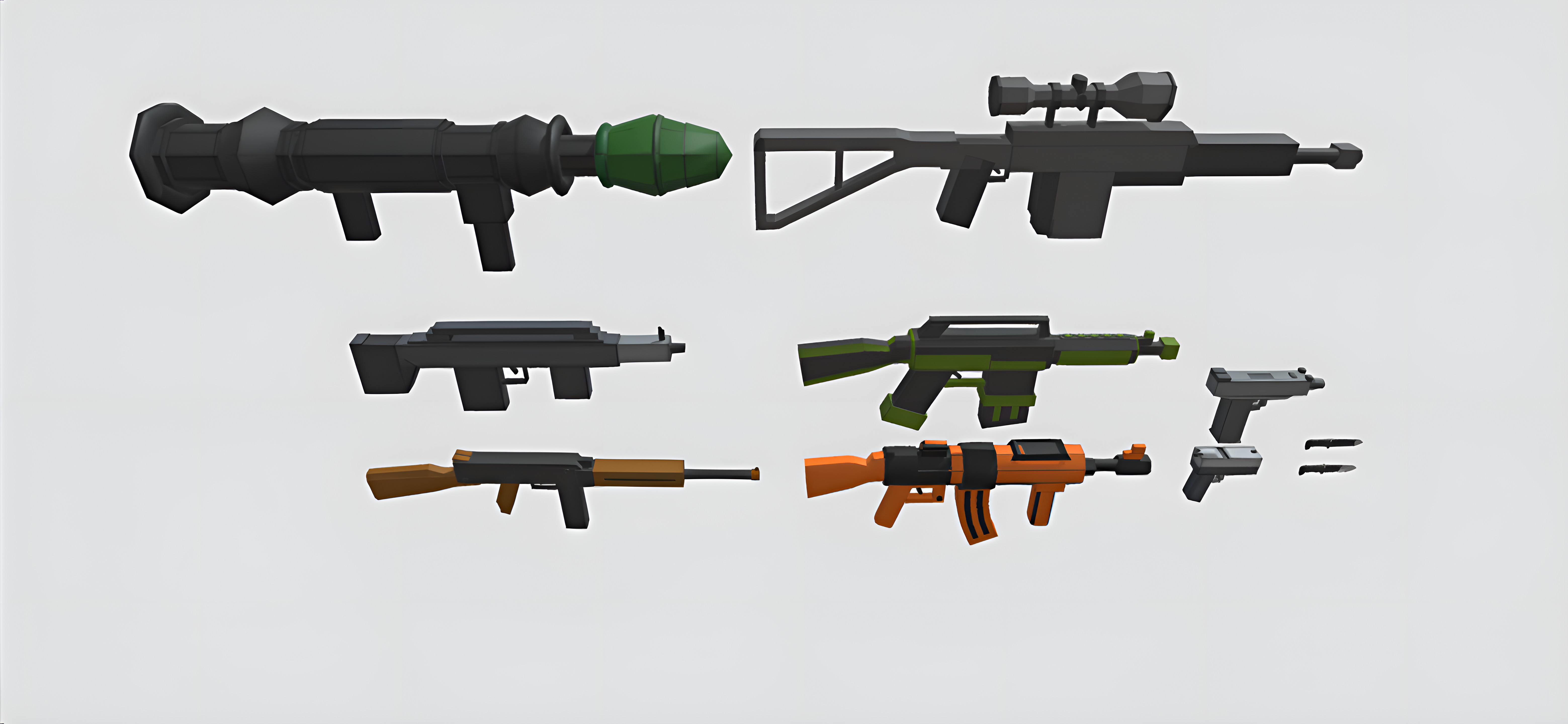 Low poly 3d guns 3d model Low-poly 3D model_4