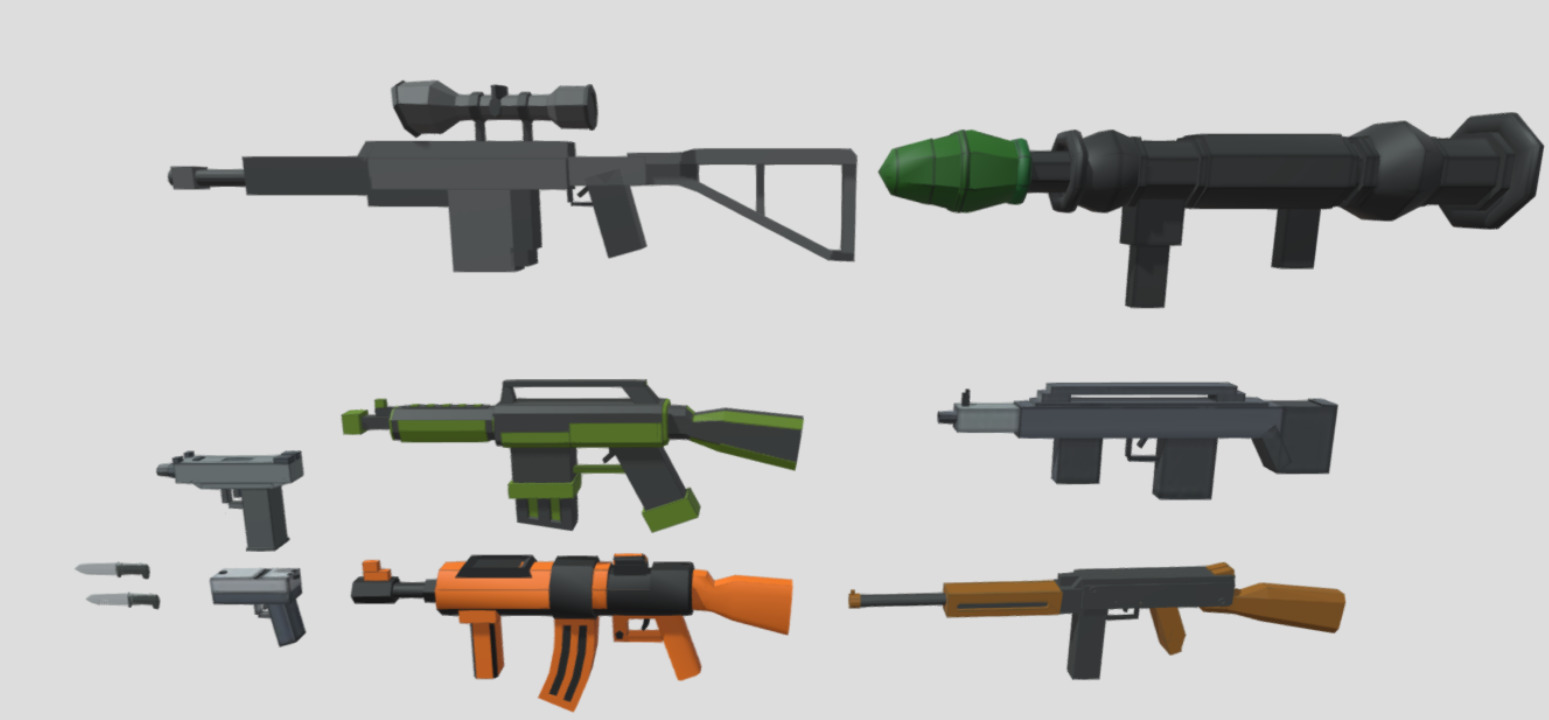 Low poly 3d guns 3d model Low-poly 3D model_16