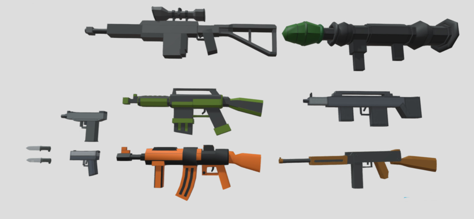 Low poly 3d guns 3d model Low-poly 3D model_13