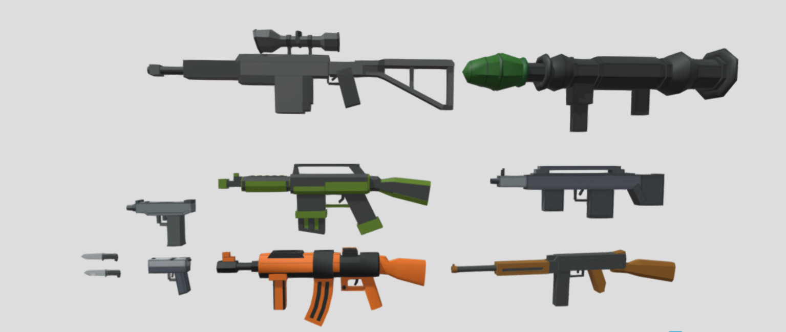 Low poly 3d guns 3d model Low-poly 3D model_18