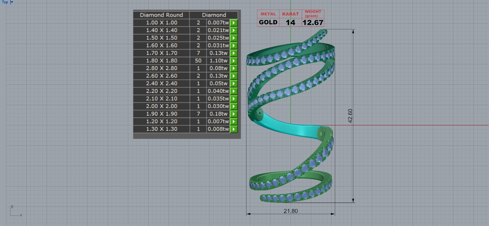 Hinged Diamond Wrap Ring 3D print model_3