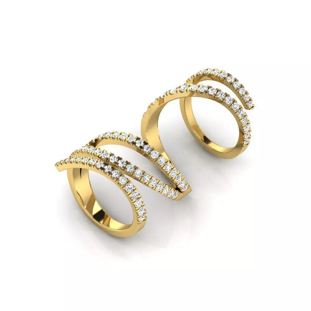 Hinged Diamond Wrap Ring 3D print model_0