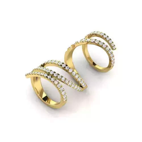 Hinged Diamond Wrap Ring 3D print model