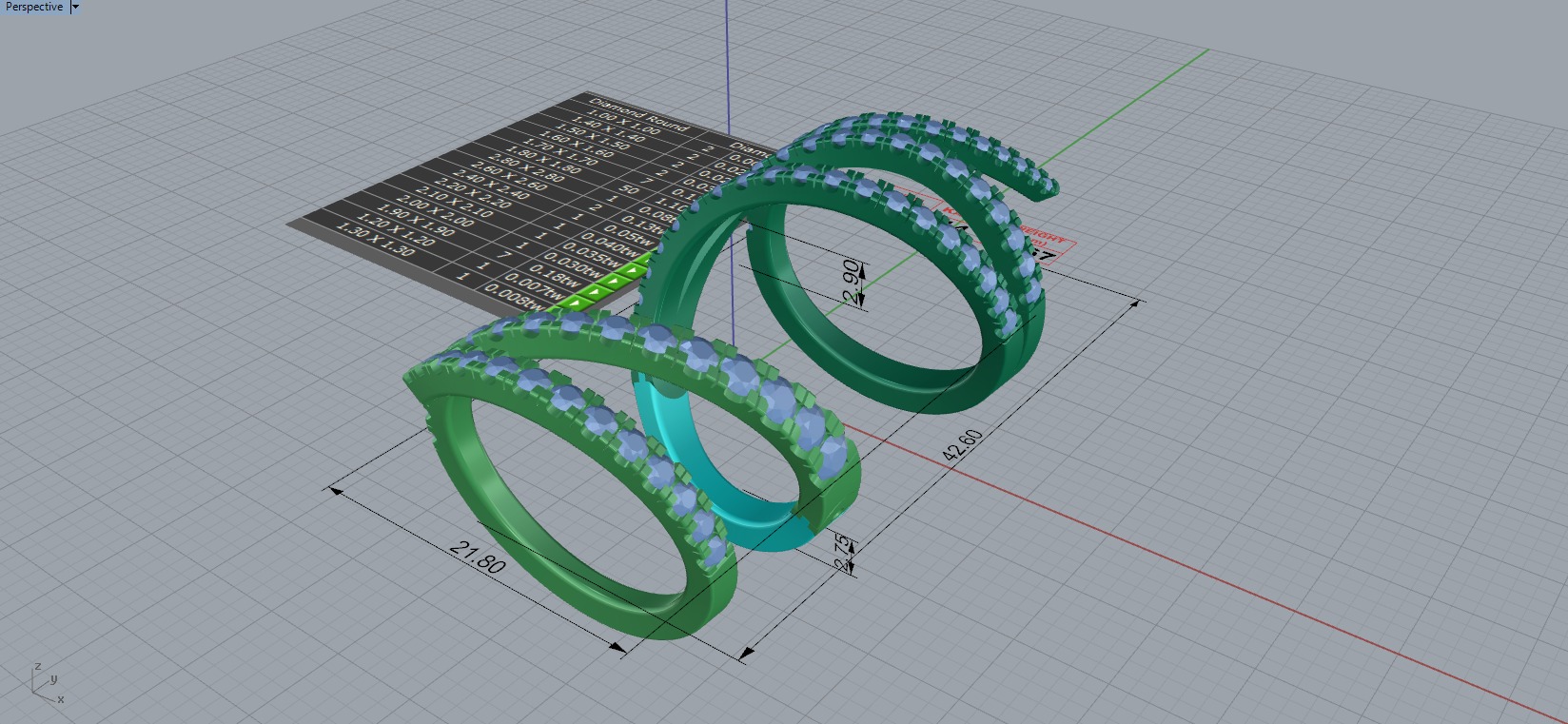 Hinged Diamond Wrap Ring 3D print model_4