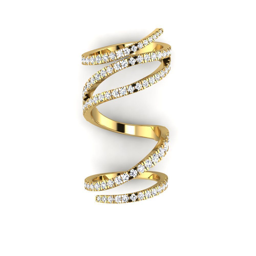 Hinged Diamond Wrap Ring 3D print model_2