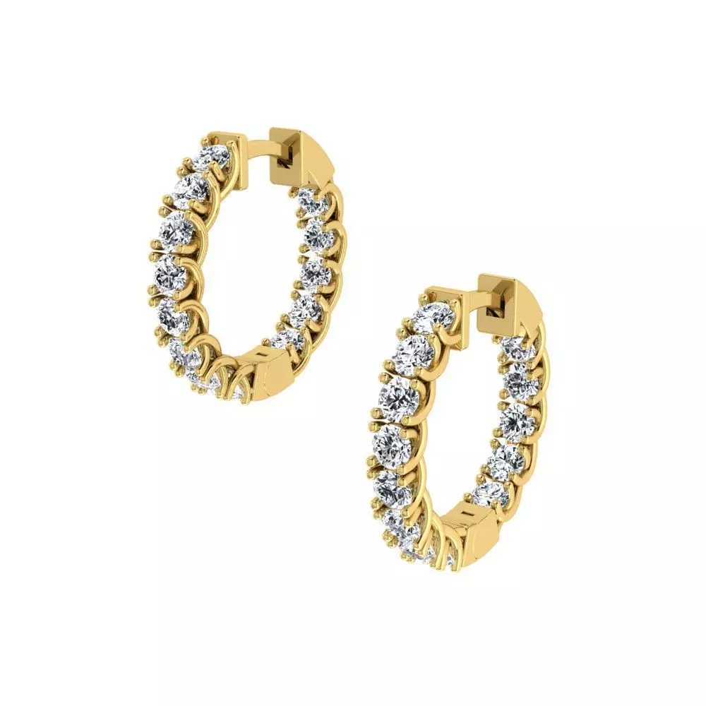 Inside and Out Lucida Hoop Earrings 3D print model