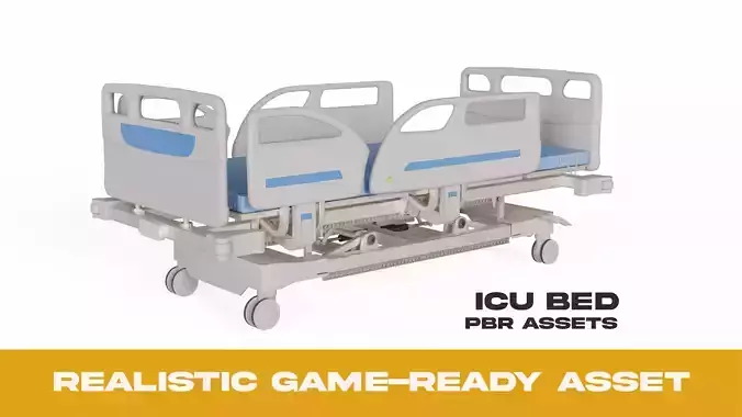 ICU Bed Rigged for Games Animation and Visualization  Low-poly 3D model