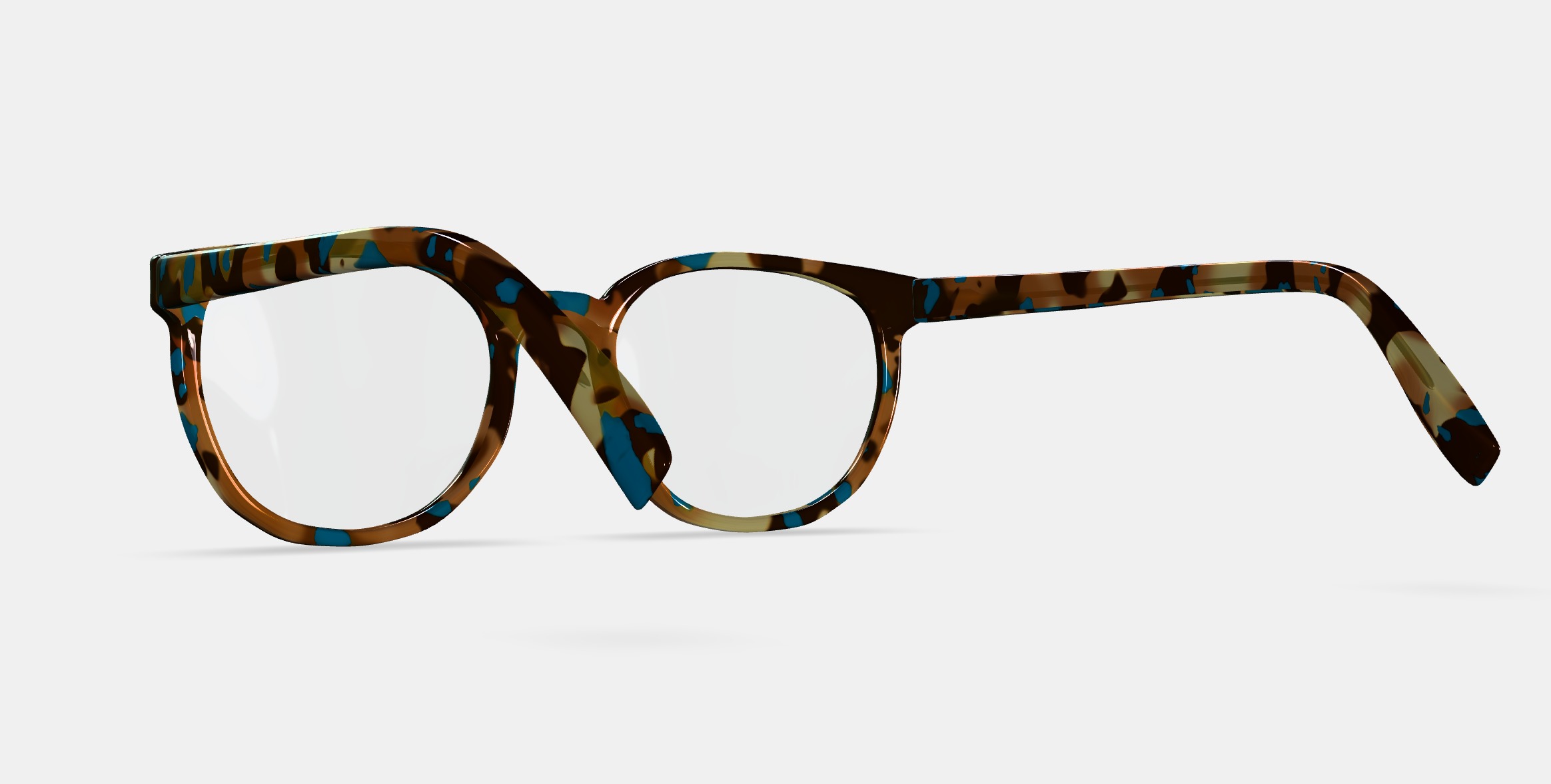 Gillian Eyeglasses in Teal Tortoise 3D model_2