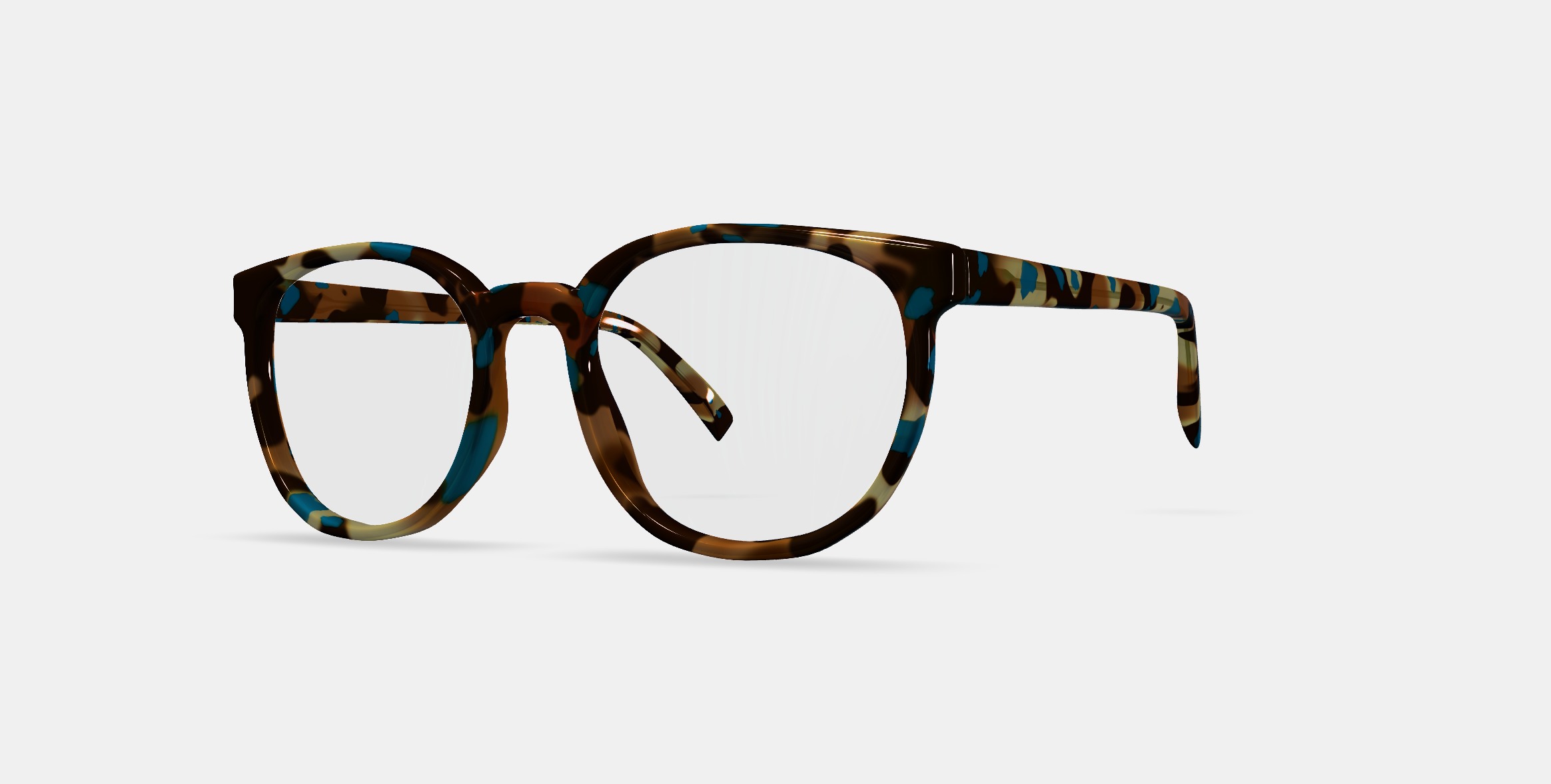 Gillian Eyeglasses in Teal Tortoise 3D model_13