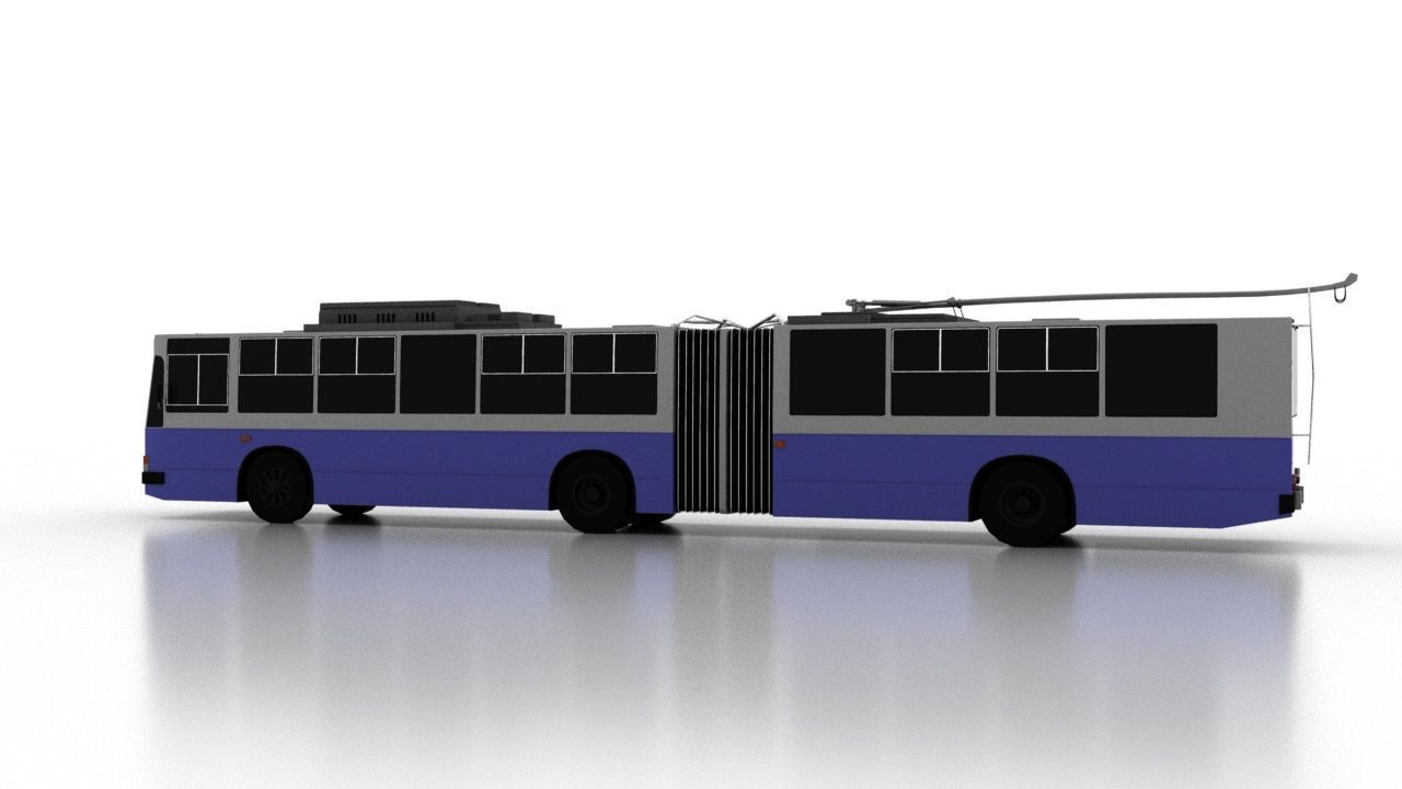 Trolleybus JUMZ-T1 1992 Low Low-poly 3D model_3