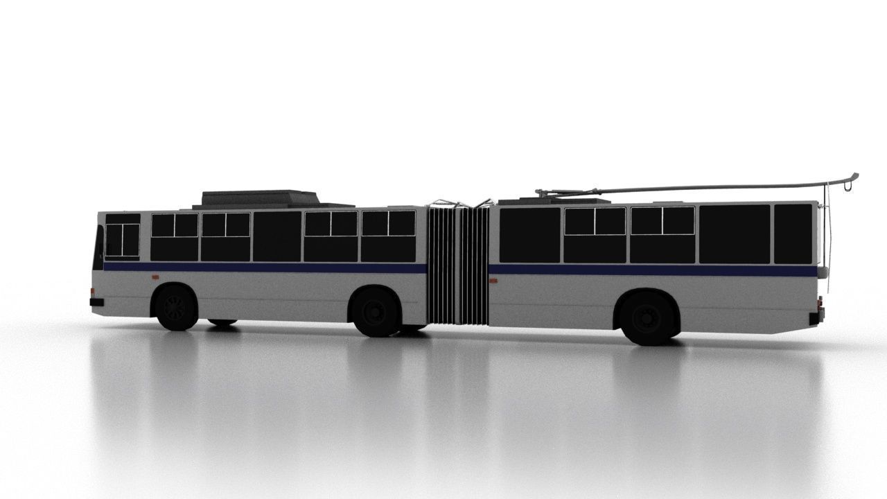 Trolleybus JUMZ-T1 1995 Low Low-poly 3D model_3