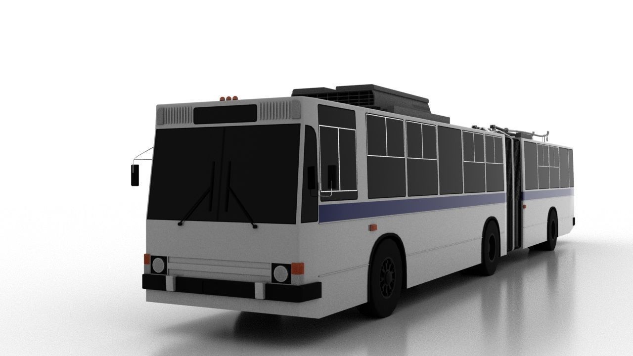 Trolleybus JUMZ-T1 1995 Low Low-poly 3D model_1