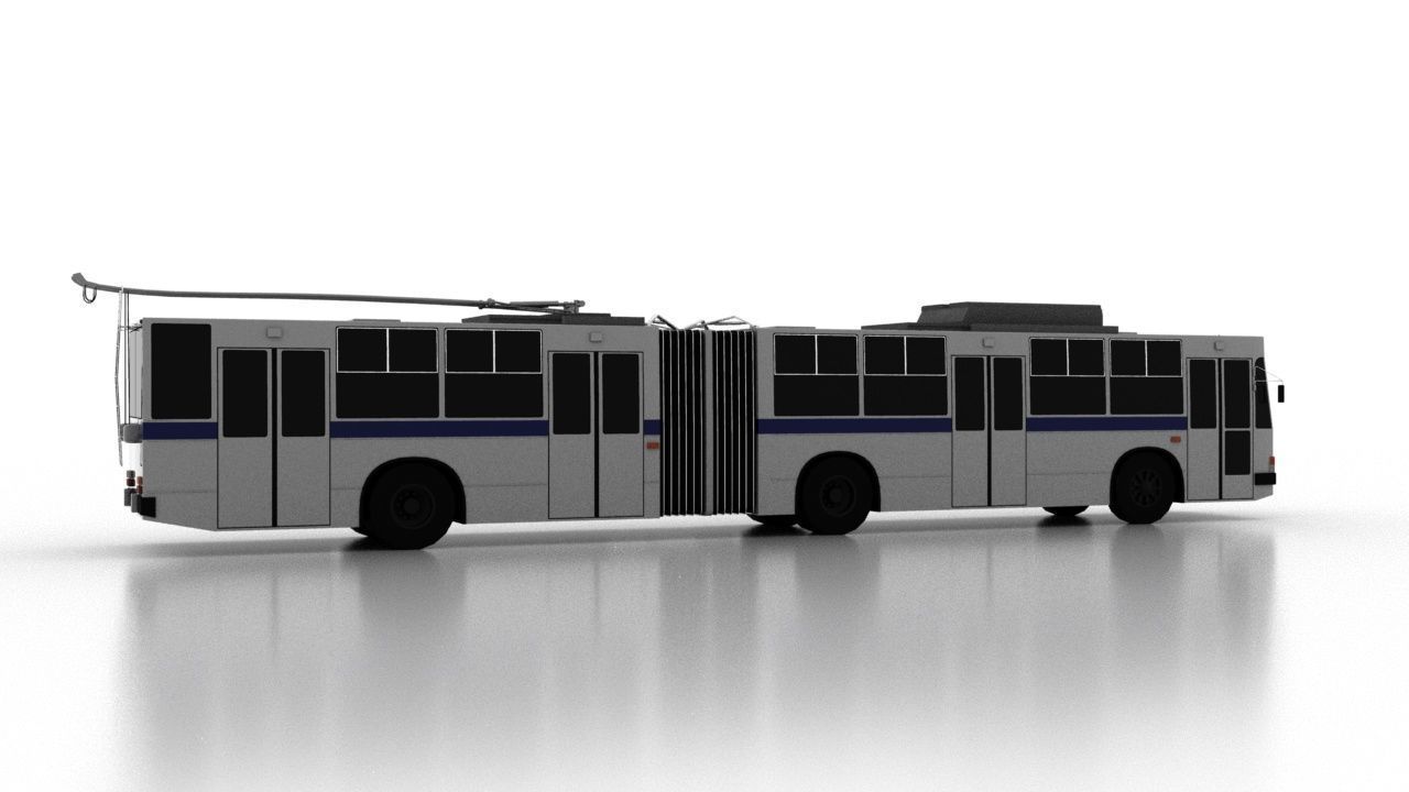 Trolleybus JUMZ-T1 1995 Low Low-poly 3D model_6