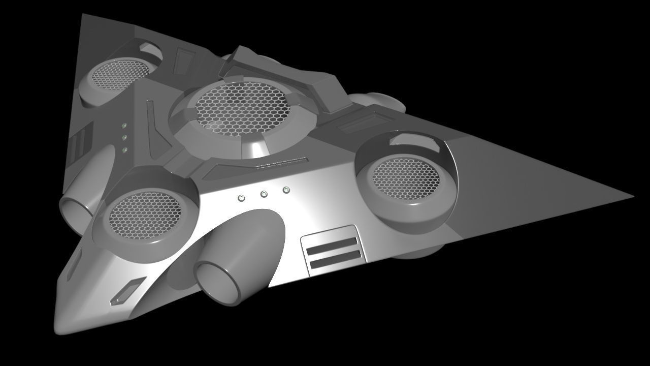 Triangle Type Drone - Concept 3D model_3