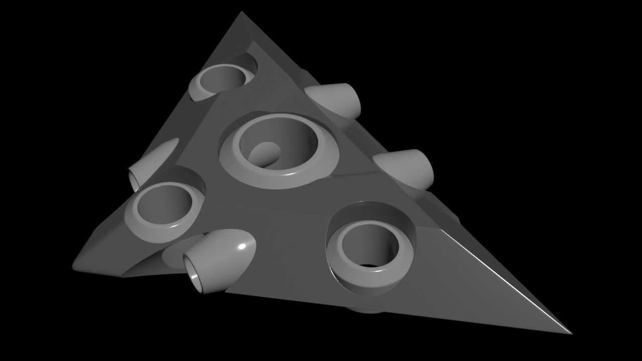 Triangle Type Drone - Concept 3D model_16