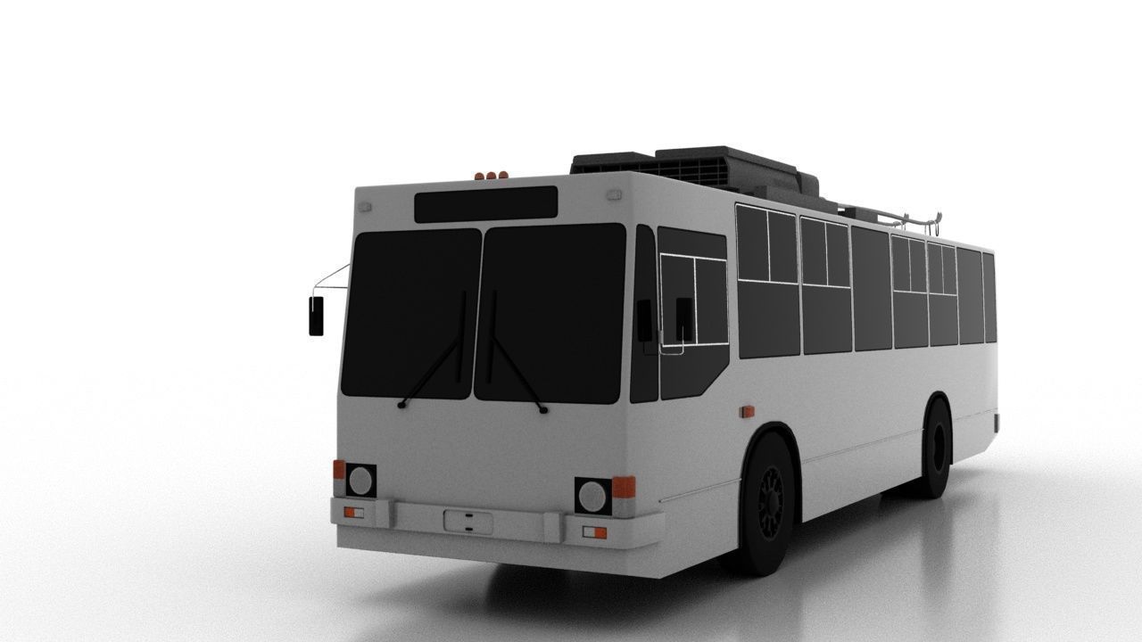 Trolleybus JUMZ-T2 Low Low-poly 3D model_1