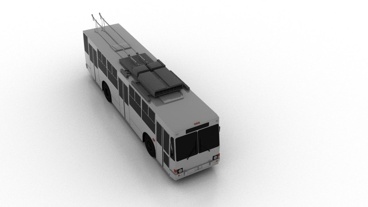 Trolleybus JUMZ-T2 Low Low-poly 3D model_8