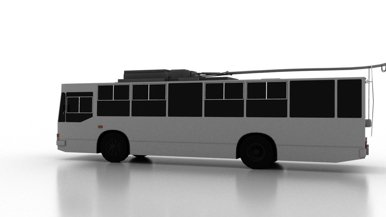 Trolleybus JUMZ-T2 Low Low-poly 3D model_3