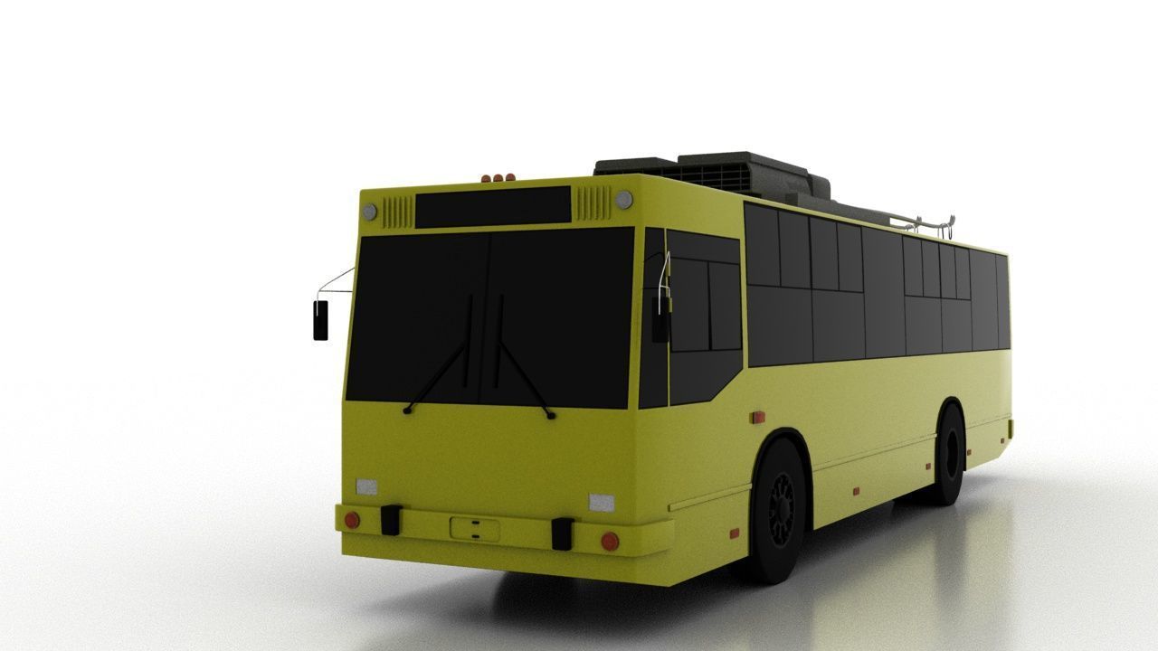 Trolleybus JUMZ-T2P Low Low-poly 3D model_1