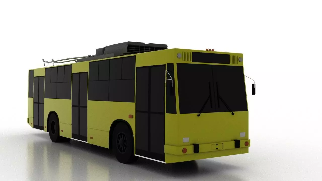 Trolleybus JUMZ-T2P Low Low-poly 3D model_0