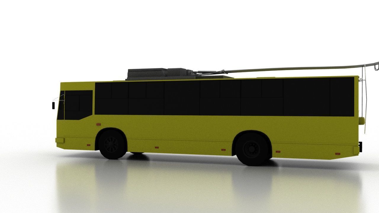 Trolleybus JUMZ-T2P Low Low-poly 3D model_3