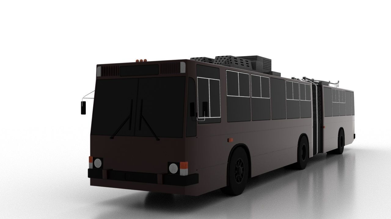 Trolleybus JUMZ-T3K Low Low-poly 3D model_1