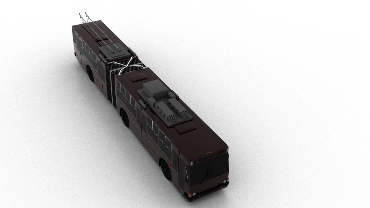 Trolleybus JUMZ-T3K Low Low-poly 3D model_8