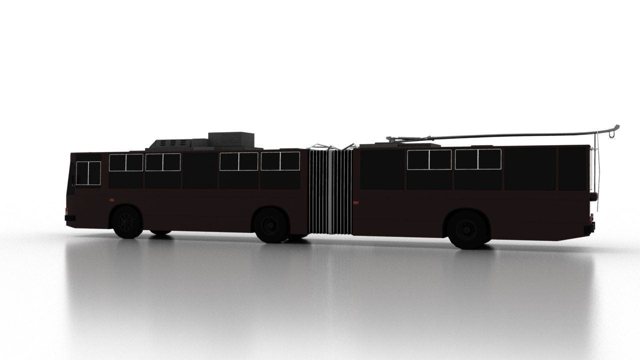 Trolleybus JUMZ-T3K Low Low-poly 3D model_3