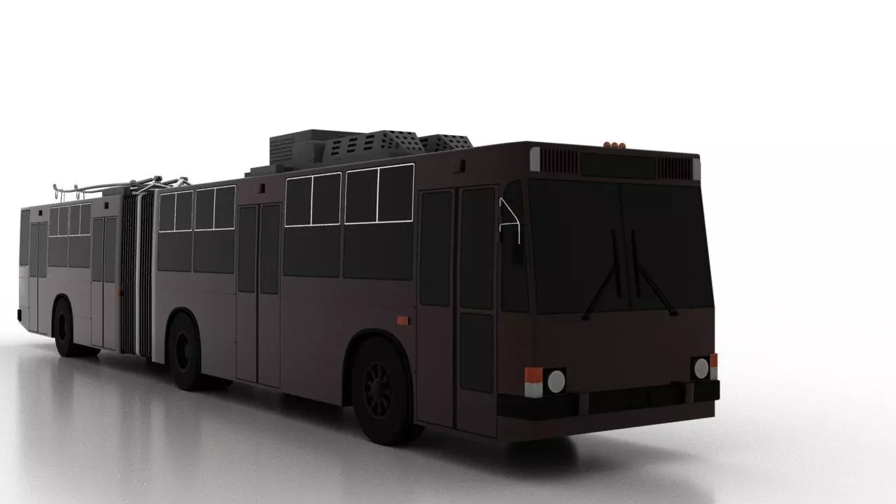 Trolleybus JUMZ-T3K Low Low-poly 3D model_0