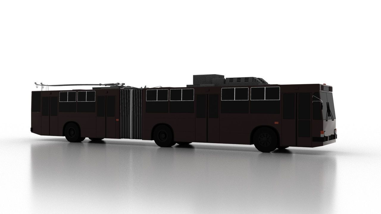 Trolleybus JUMZ-T3K Low Low-poly 3D model_7
