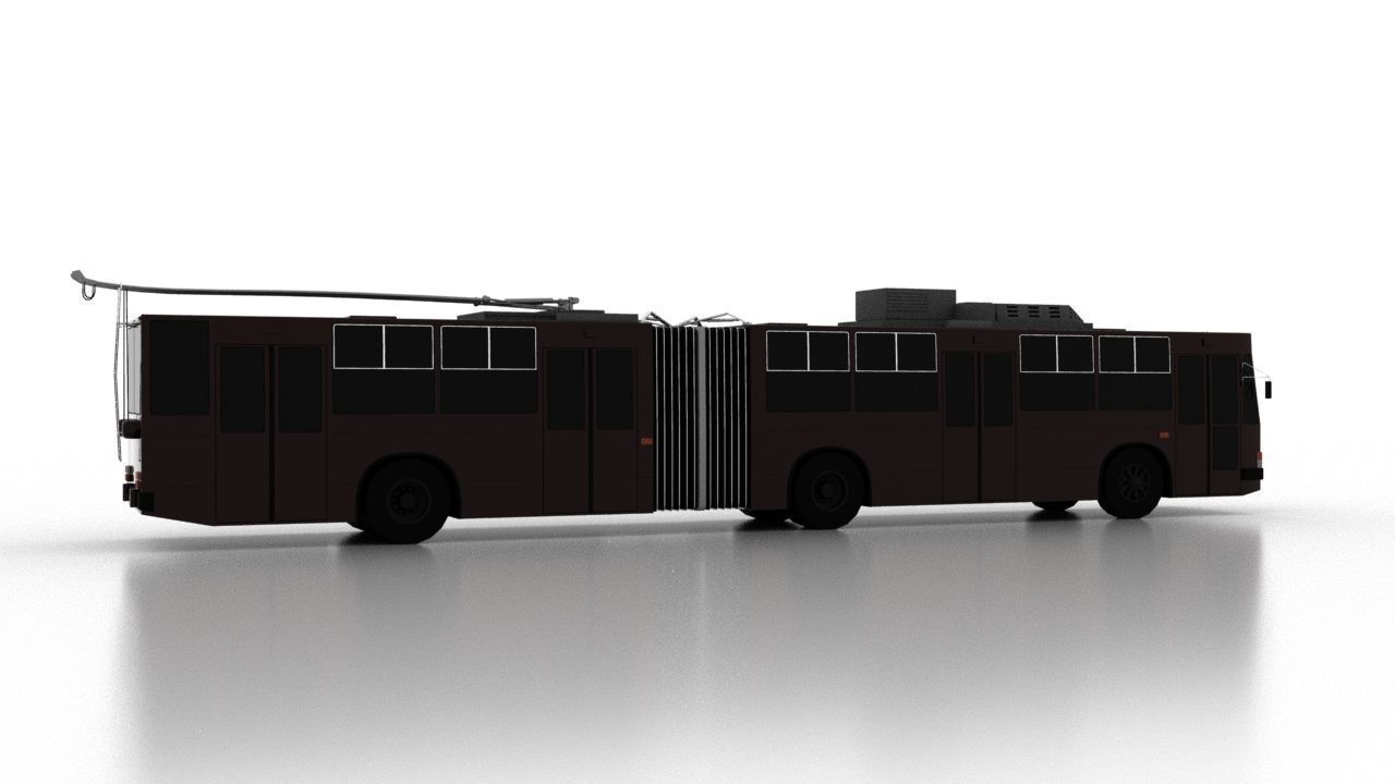 Trolleybus JUMZ-T3K Low Low-poly 3D model_6