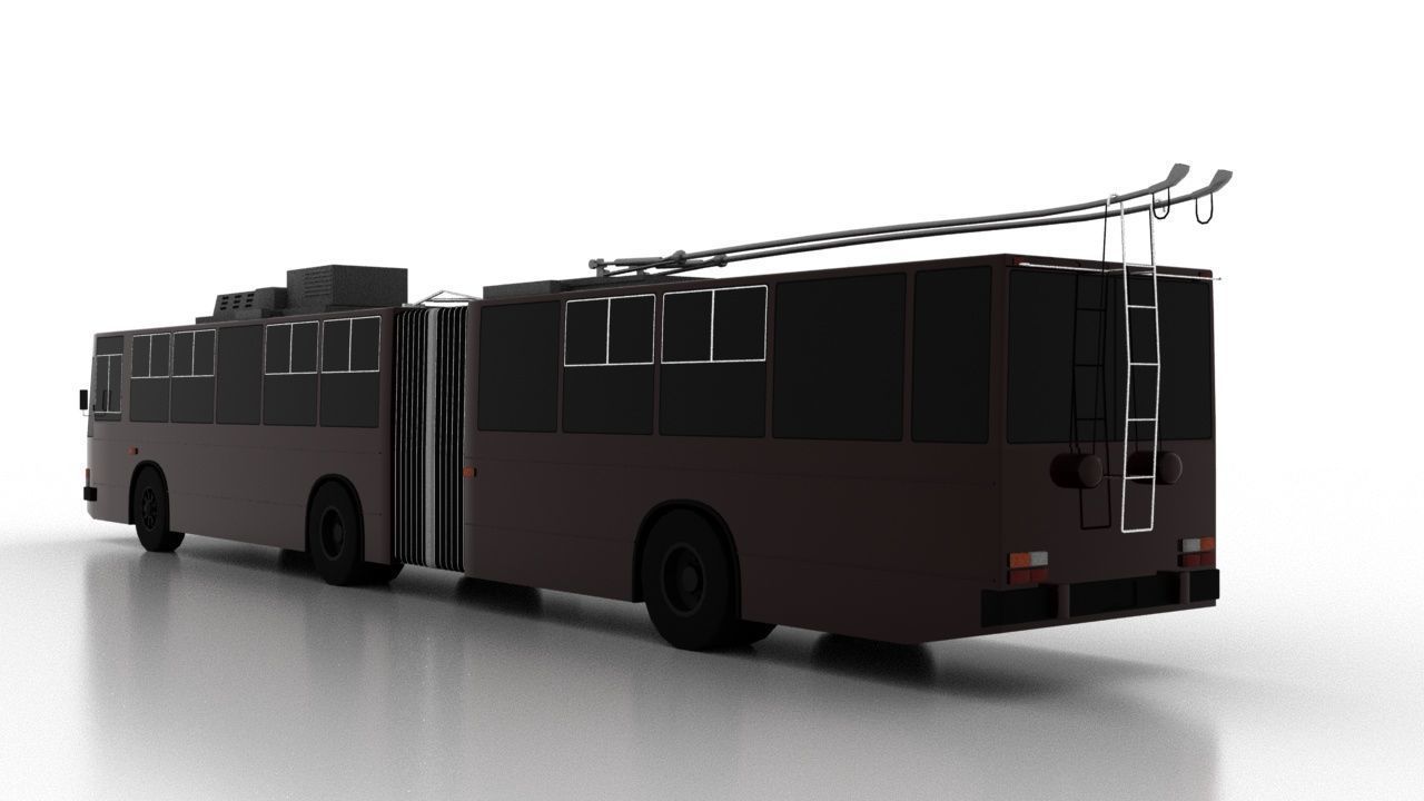 Trolleybus JUMZ-T3K Low Low-poly 3D model_4