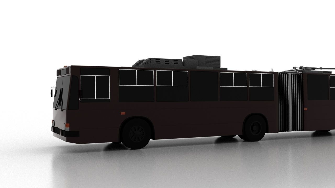 Trolleybus JUMZ-T3K Low Low-poly 3D model_2