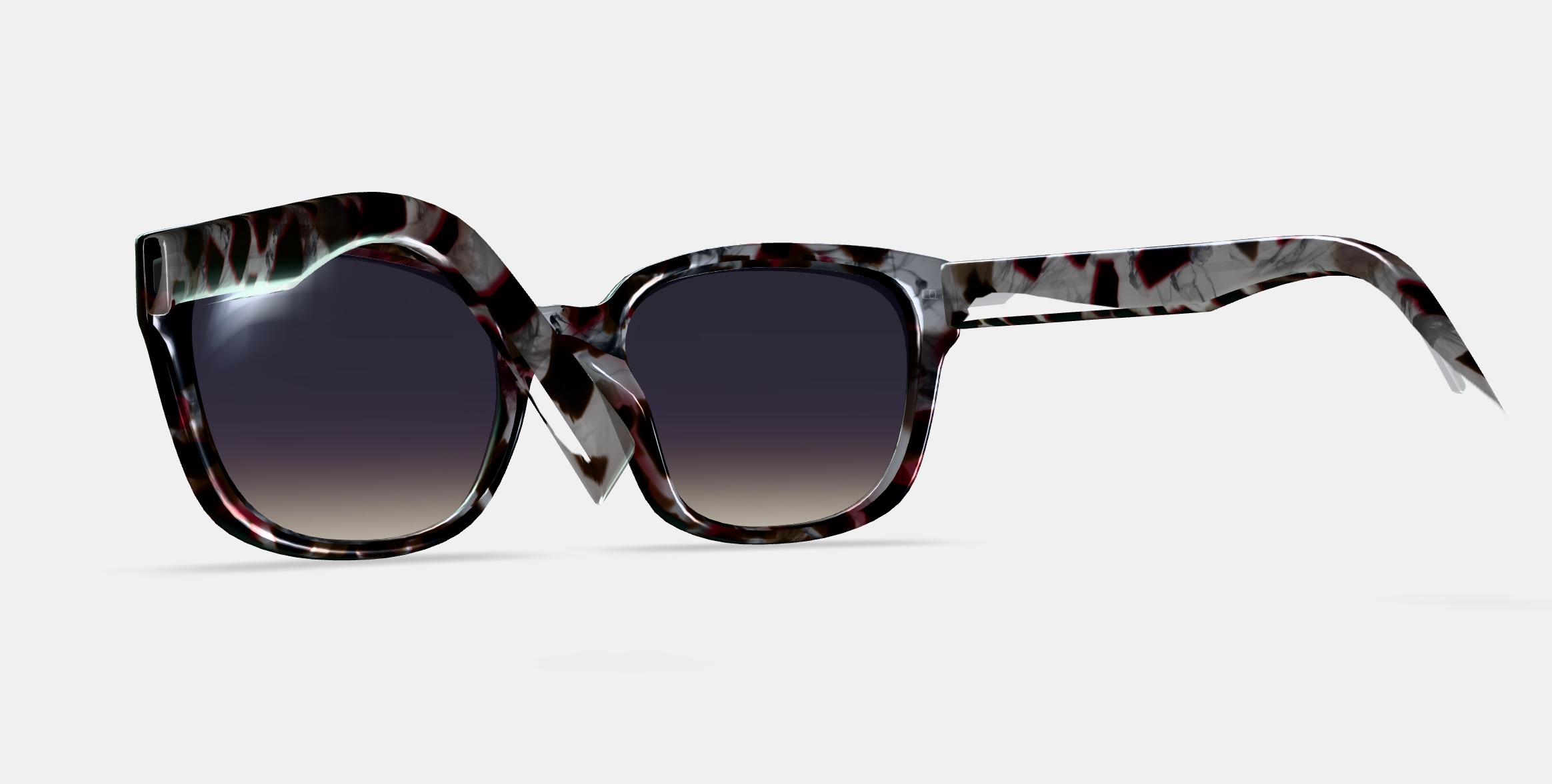 Aubrey Sunglasses in Garnet Tortoise 3D model_4