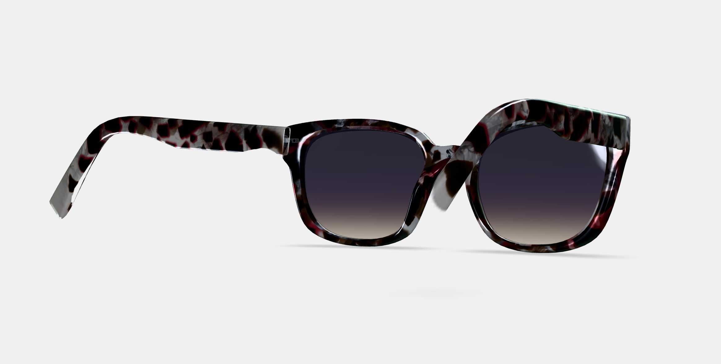 Aubrey Sunglasses in Garnet Tortoise 3D model_7