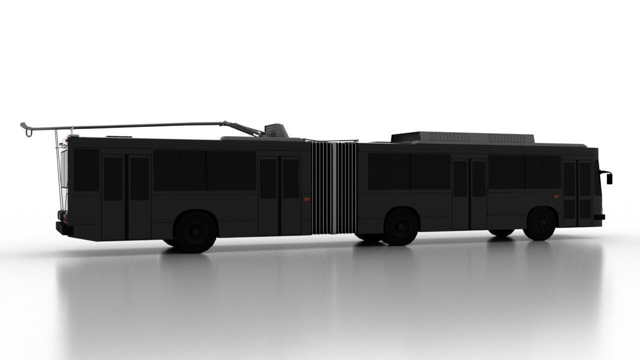 Trolleybus Kiyv-12-01 Low Low-poly 3D model_6
