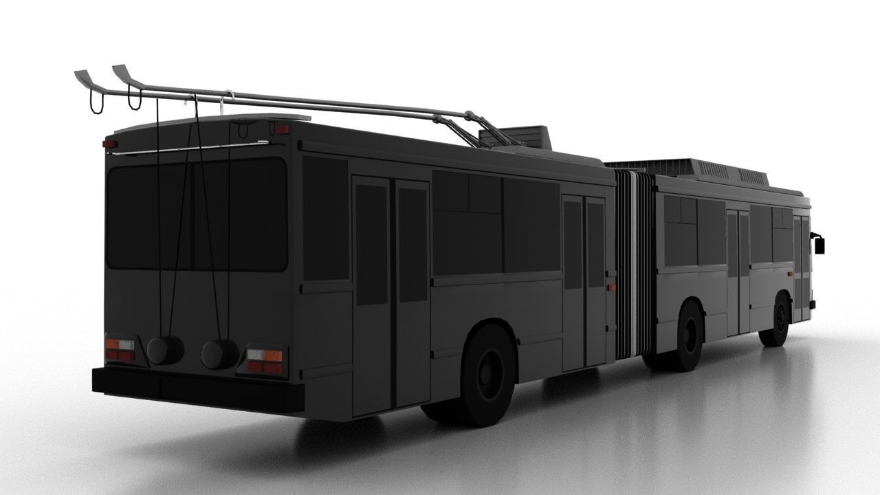 Trolleybus Kiyv-12-01 Low Low-poly 3D model_5