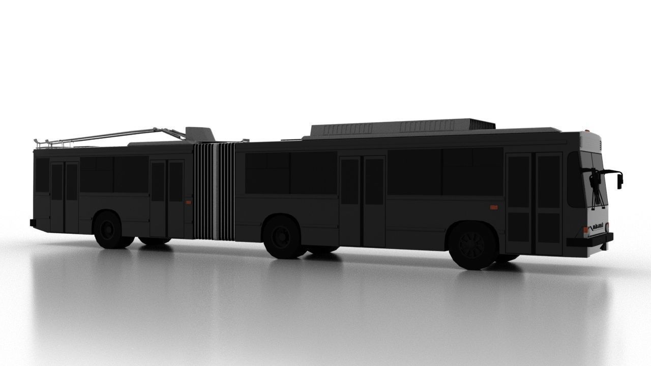 Trolleybus Kiyv-12-01 Low Low-poly 3D model_7