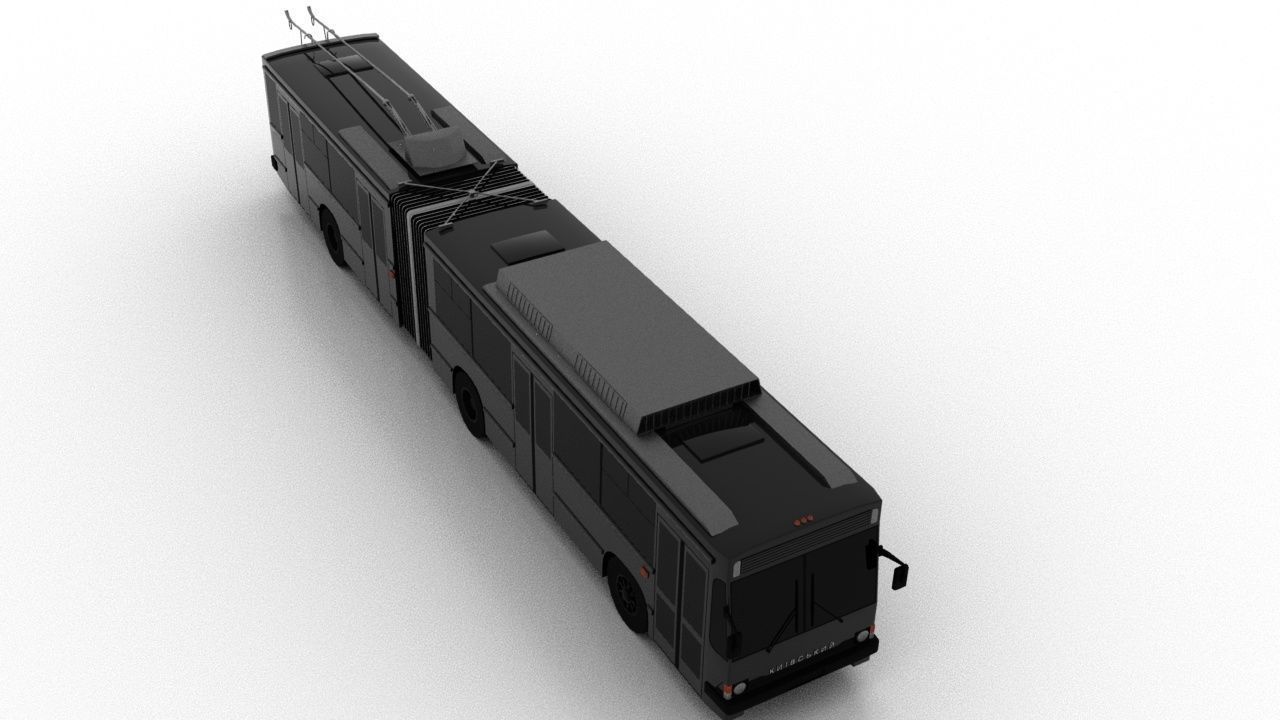 Trolleybus Kiyv-12-01 Low Low-poly 3D model_8