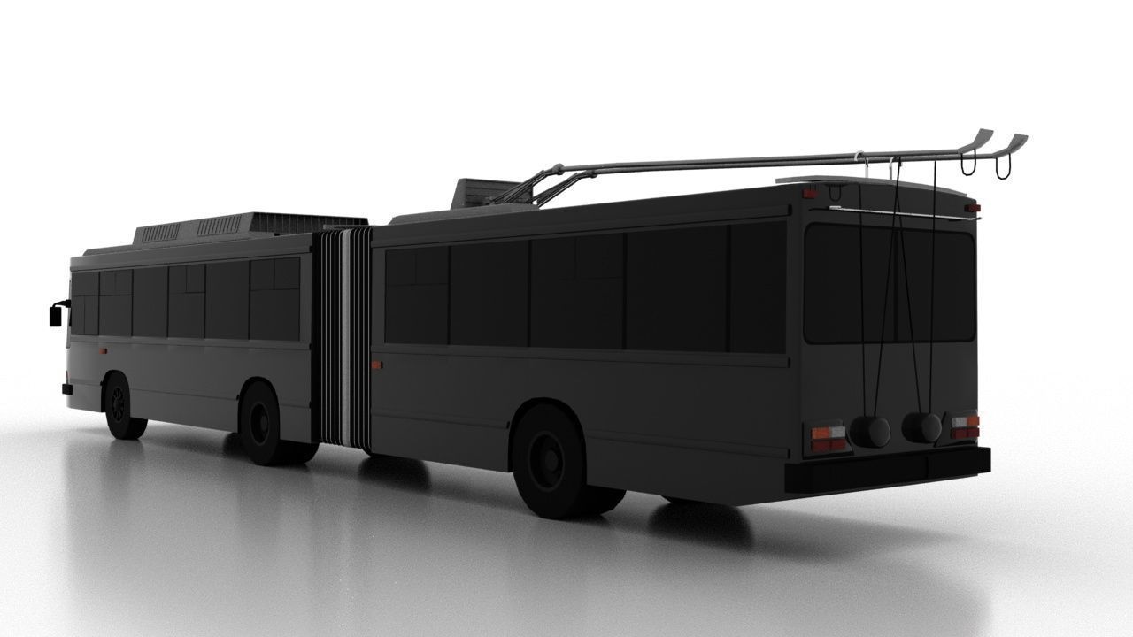 Trolleybus Kiyv-12-01 Low Low-poly 3D model_4