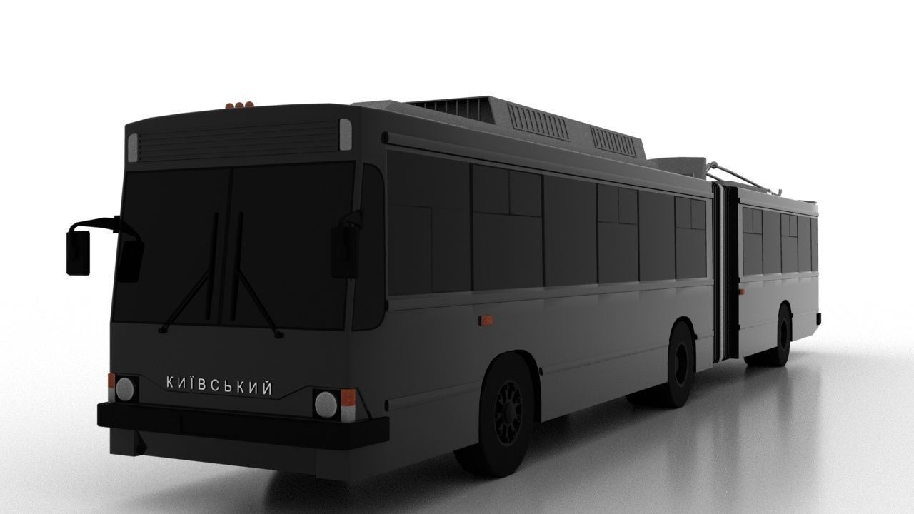 Trolleybus Kiyv-12-01 Low Low-poly 3D model_1