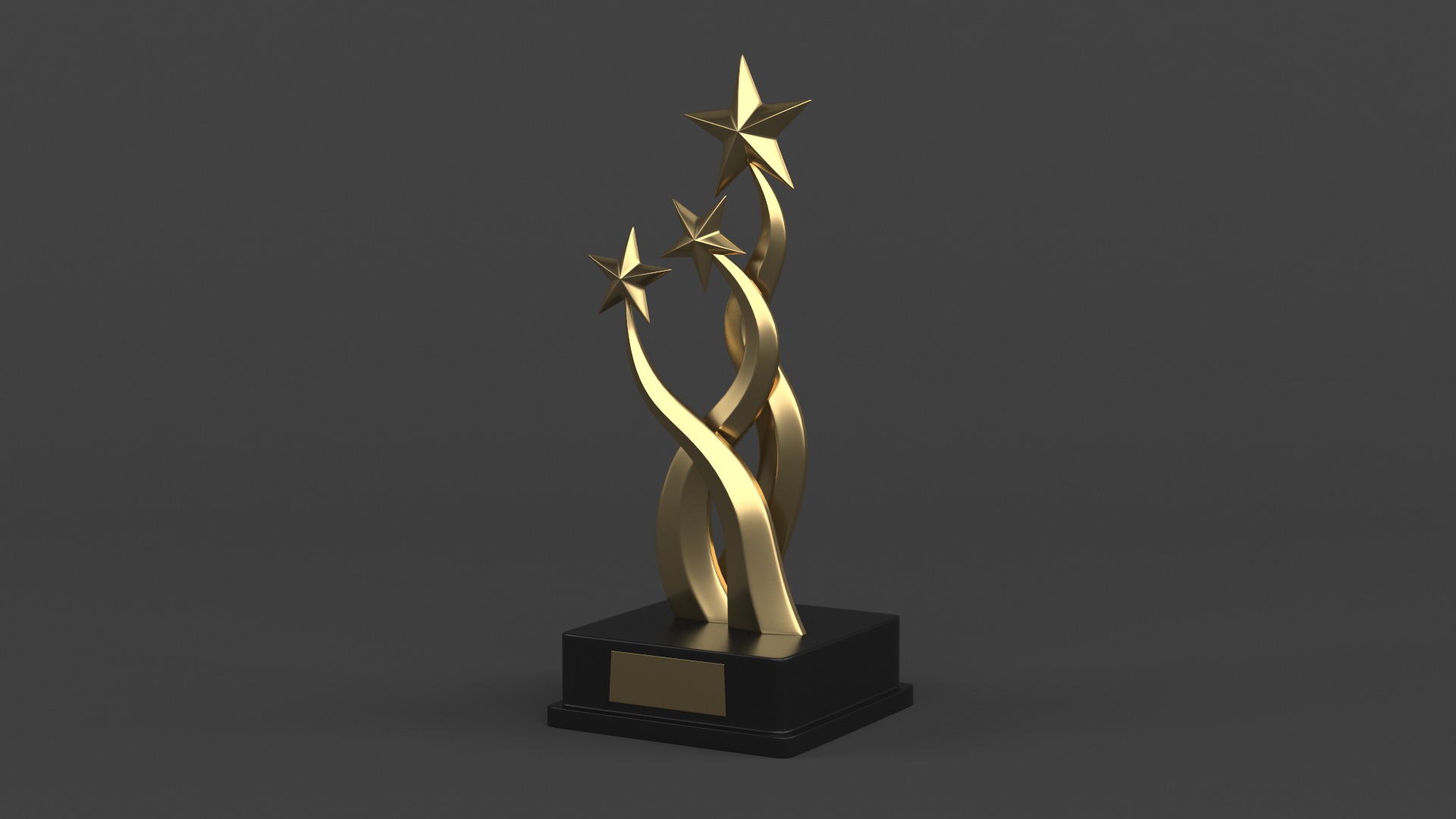 Gold Trophy Cups 3D model_4