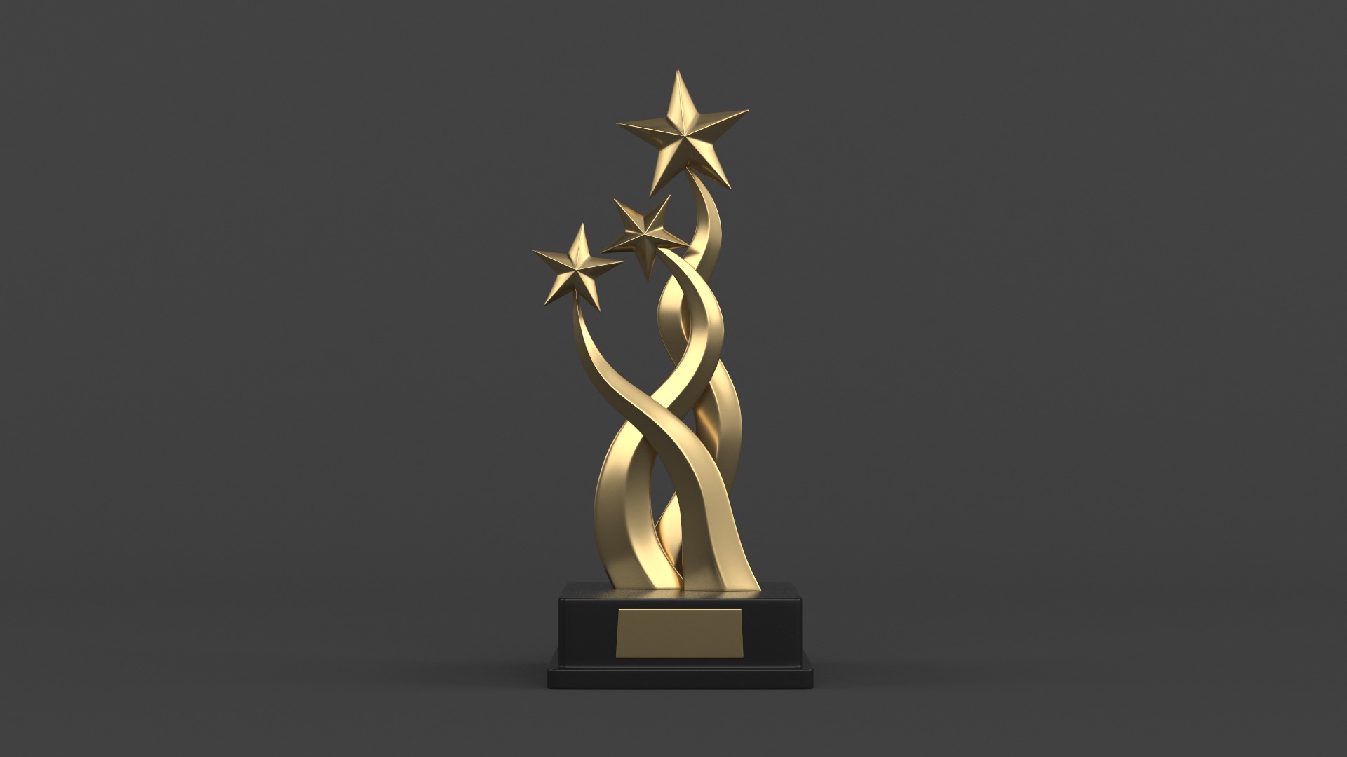 Gold Trophy Cups 3D model_3