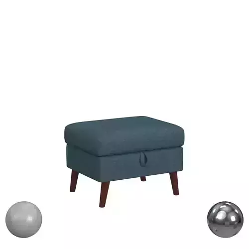 Mid Century Storage Ottoman W Memory Foam In Palmer Teal