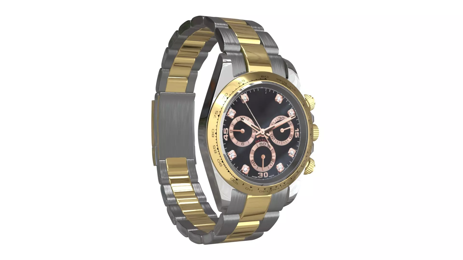 Watch Cosmograph Daytona Oystersteel and Yellow Gold - Black Low-poly 3D model