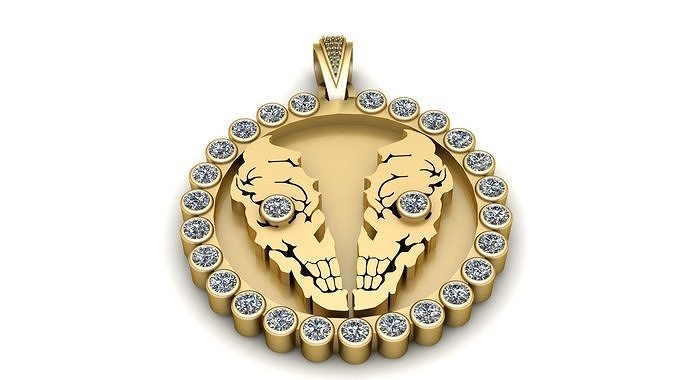 HIP HOP SKULL PENDANT 3D PRINTABLE MODEL  3D print model