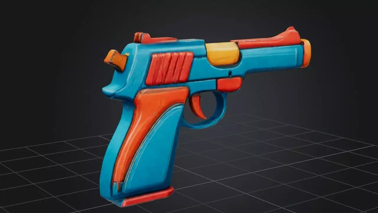 Colorful Toy Gun 3D model_0